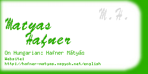 matyas hafner business card